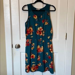 41 Hawthorne Teal floral dress size M